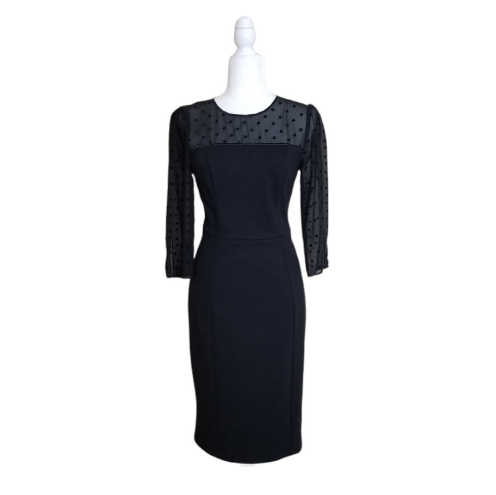 Boden little black dress with velvet trim sz 4